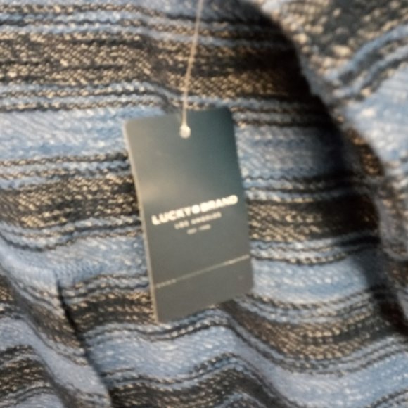 LUCKY BRAND MENS BAJA STRIPE HOODIE 100 % COTTON BIG TALL MAN SIZE XXL BLUE NWT - Picture 4 of 8